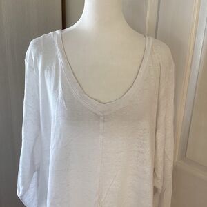 Tahari NWT Soft White Women's V Neck Blouse Sz 2X